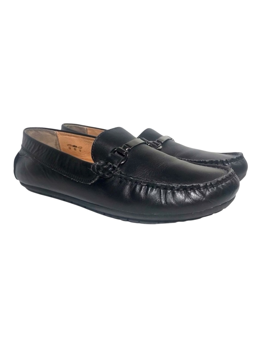UMI Metro Moc Ira Horsebit Black Leather Loafers US 8